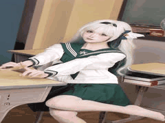 孟程程流萤Cosplay：白丝JK制服诱惑