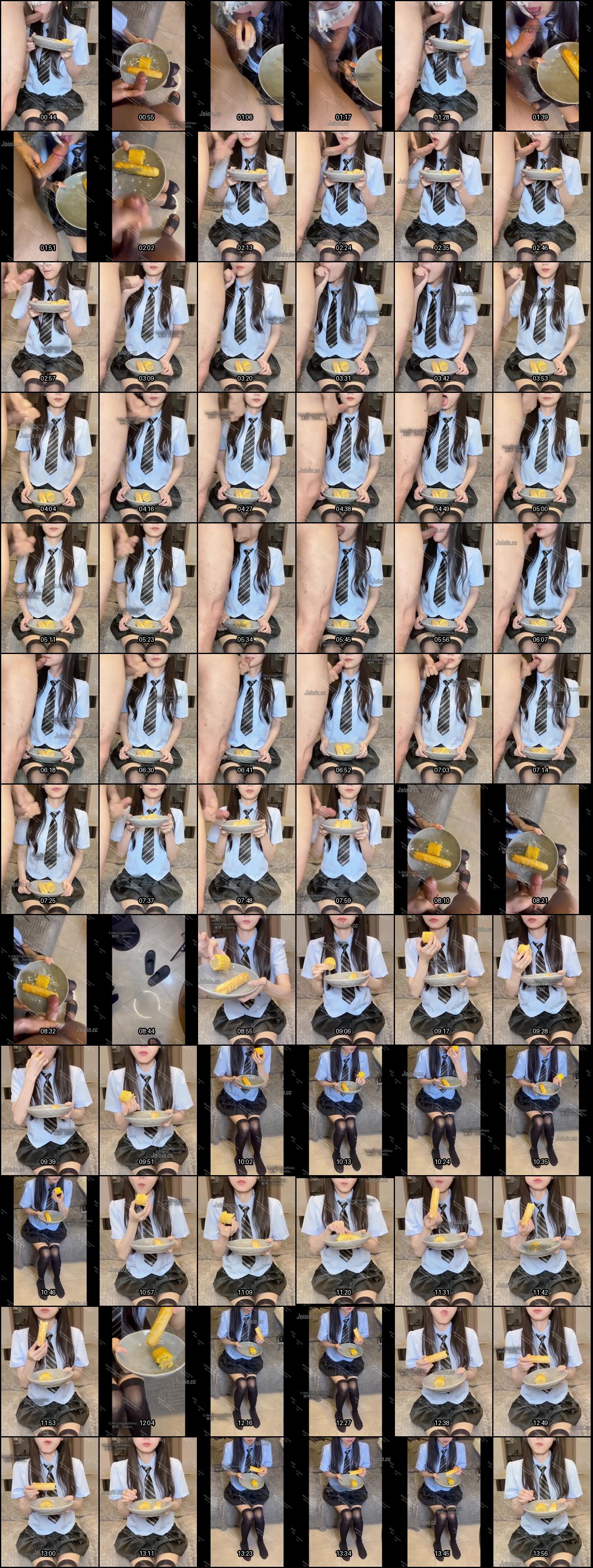 JK高中白月光少女角色扮演：精液玉米面包诱惑盛宴