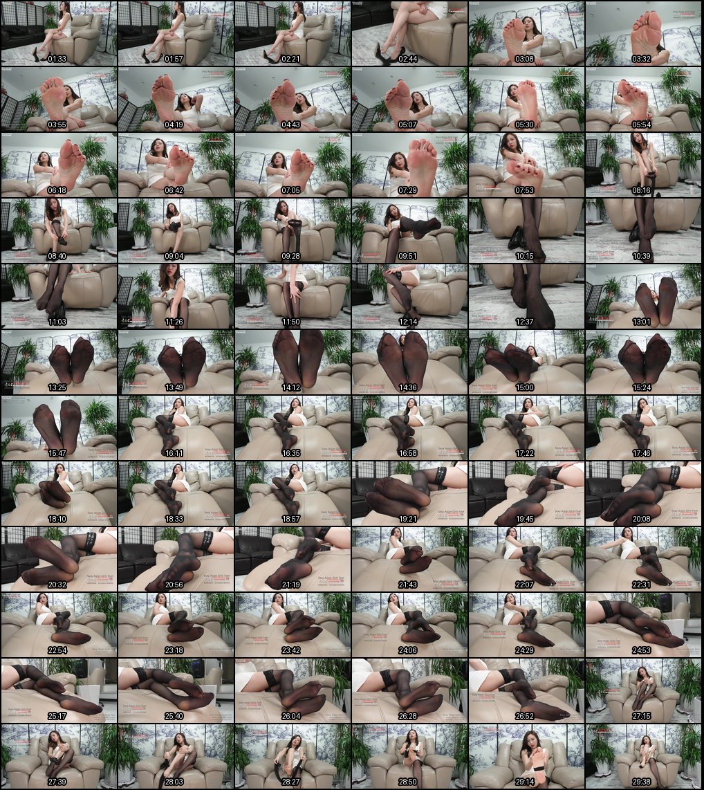 SAGF娇娇裸足高跟诱惑，黑丝秀足撩人