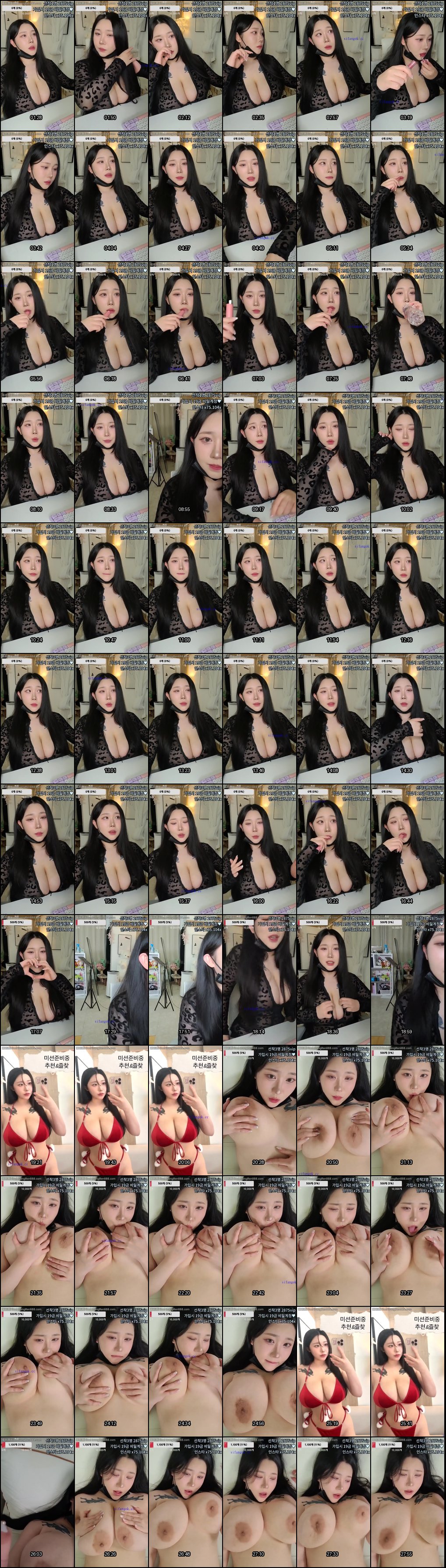 韩国超F巨乳女主播粉丝房乳交道具合集 近景特写乳夹玩法_1