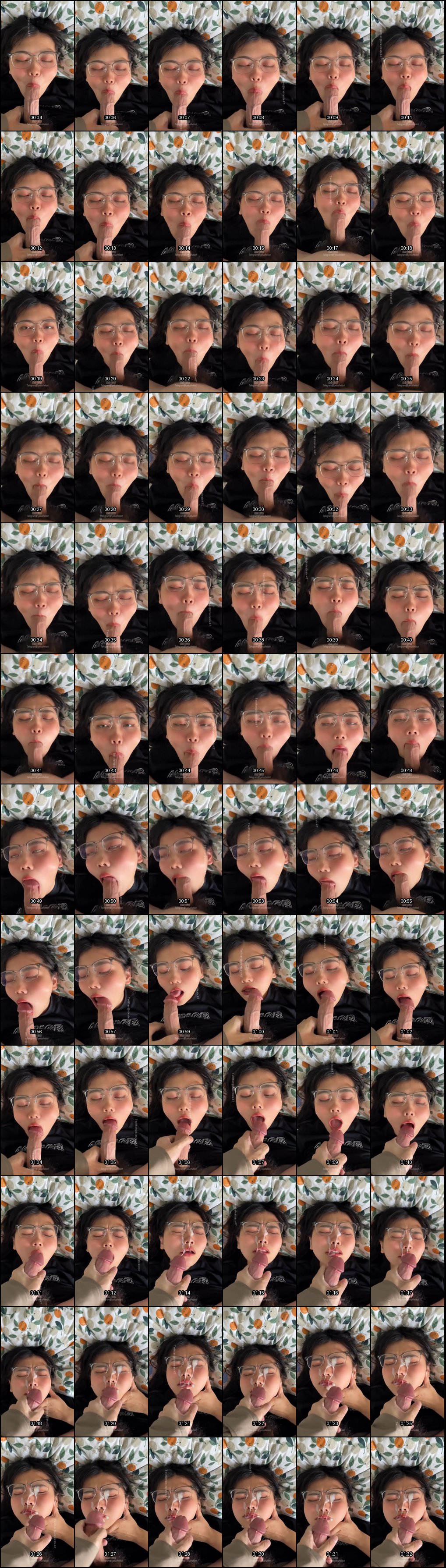 眼镜娘偷情口爆高潮！大奶微胖妹翻白眼满脸精液诱人表情