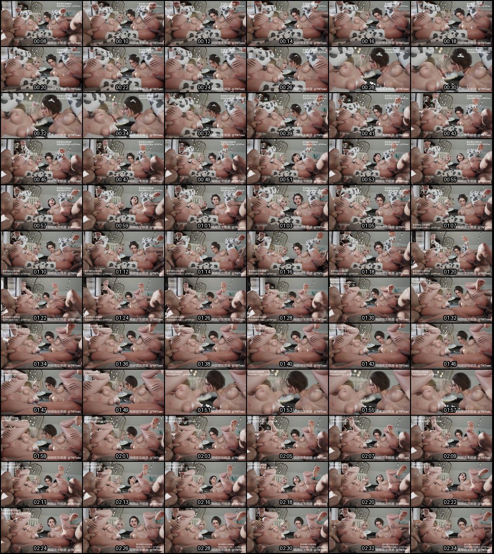 3D同人国漫：两只白虎奶牛被巨屌猛烈内射玩坏！无码高潮狂欢