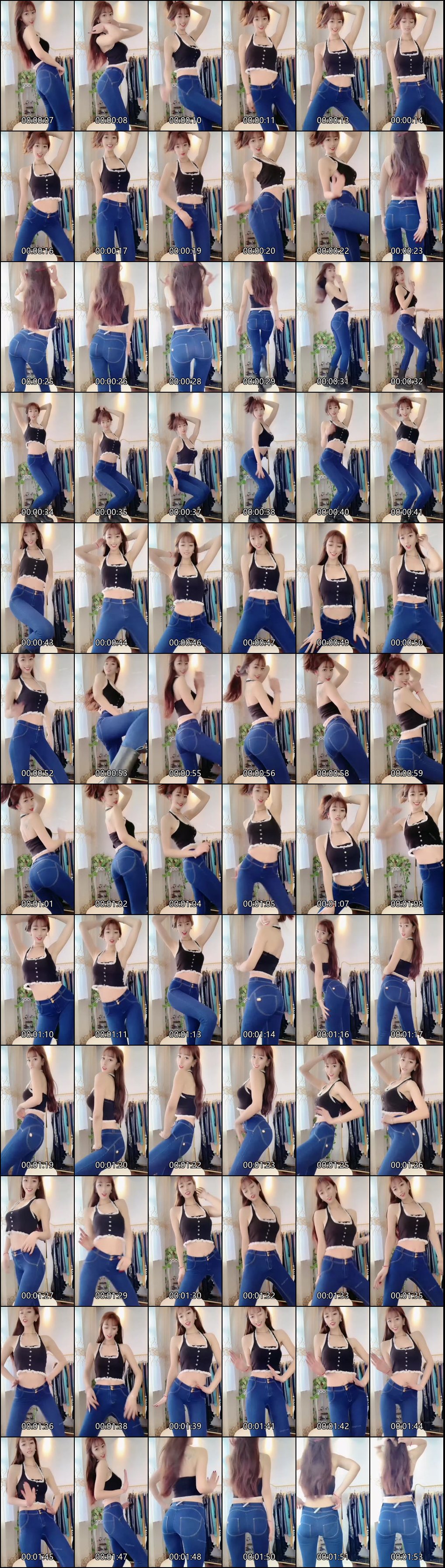 快手 薇漫天 瑜伽裤骨感美少女，皮裤牛仔裤瑜伽裤，摇臀顶胯骚舞51