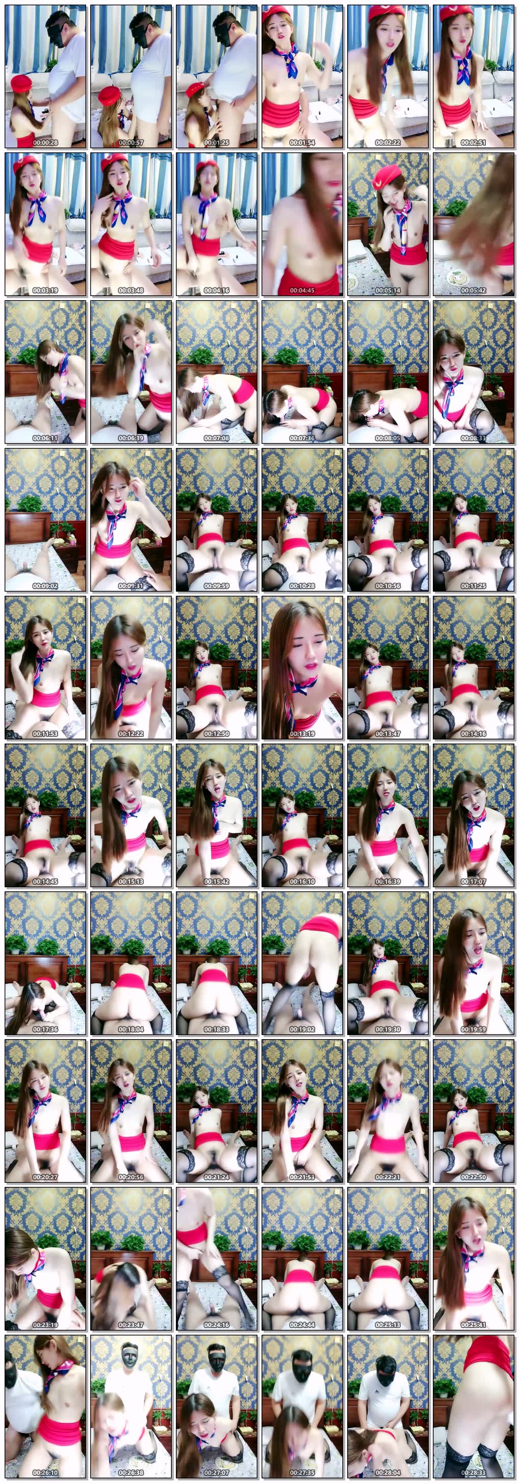 高颜值空姐美女制服诱惑和粉丝演绎，勾引胖爸爸乱伦激情啪啪